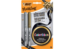 Bic BIC Permanent Marker Metallic (goud/zilver) + Coloribbon