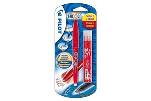 Pilot FriXion Rollerball 0,7mm - 1stuk + 3 vullingen (rood)