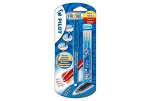 Pilot FriXion Rollerball 0,7mm - 1stuk + 3 vullingen (licht blauw)