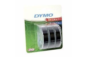 Dymo 3D zelfklevende reliëftape 9mm x 3m - zwart (3stuks)