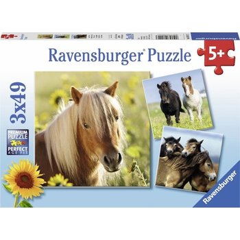 Ravensburger Puzzel (3x49stuks) - Schattige pony's
