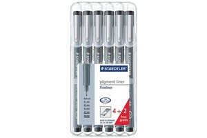 staedtler Pigment Liner etui 6stuks - zwart