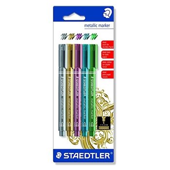 staedtler Metallic Marker 1-2mm - 5stuks (zilver/goud/rood/blauw/groen)