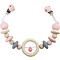 Ketting voor kinderwagen - natuur/roze