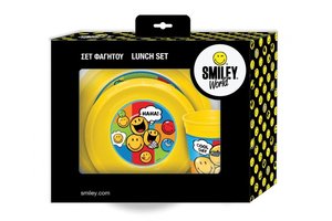 Smiley - Lunchset (bord, kom en beker)