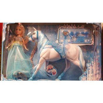 Pop + paard in blauwe doos