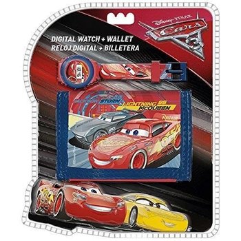 Disney Cars 3 - Set met portefeuille + digitaal horloge