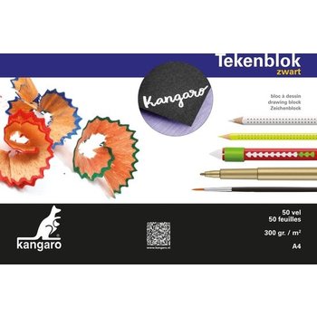 Kangaro Tekenblok A4 (210x297mm) 300gr/50vel - zwart