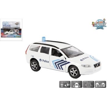 Kids Globe Pull-back Politiewagen Volvo V70 BE met licht/geluid - 12cm