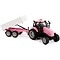 Tractor met aanhanger met licht/geluid - roze