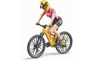 Mountainbike met fietser (vrouw)