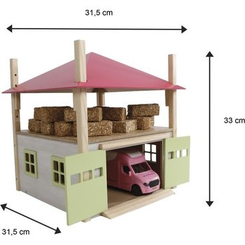 Hooiberg (hout) met berging 32x35x45cm - roze