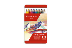 Caran d'Ache Caran d'Ache Aquarelpotloden Supracolor II Soft - 12stuks in metalen doos