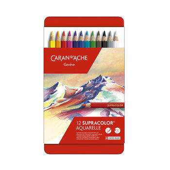 Caran d'Ache Caran d'Ache Aquarelpotloden Supracolor II Soft - 12stuks in metalen doos