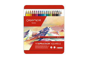 Caran d'Ache Caran d'Ache Aquarelpotloden Supracolor II Soft - 18stuks in metalen doos