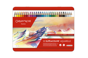 Caran d'Ache Caran d'Ache Aquarelpotloden Supracolor II Soft - 30stuks in metalen doos