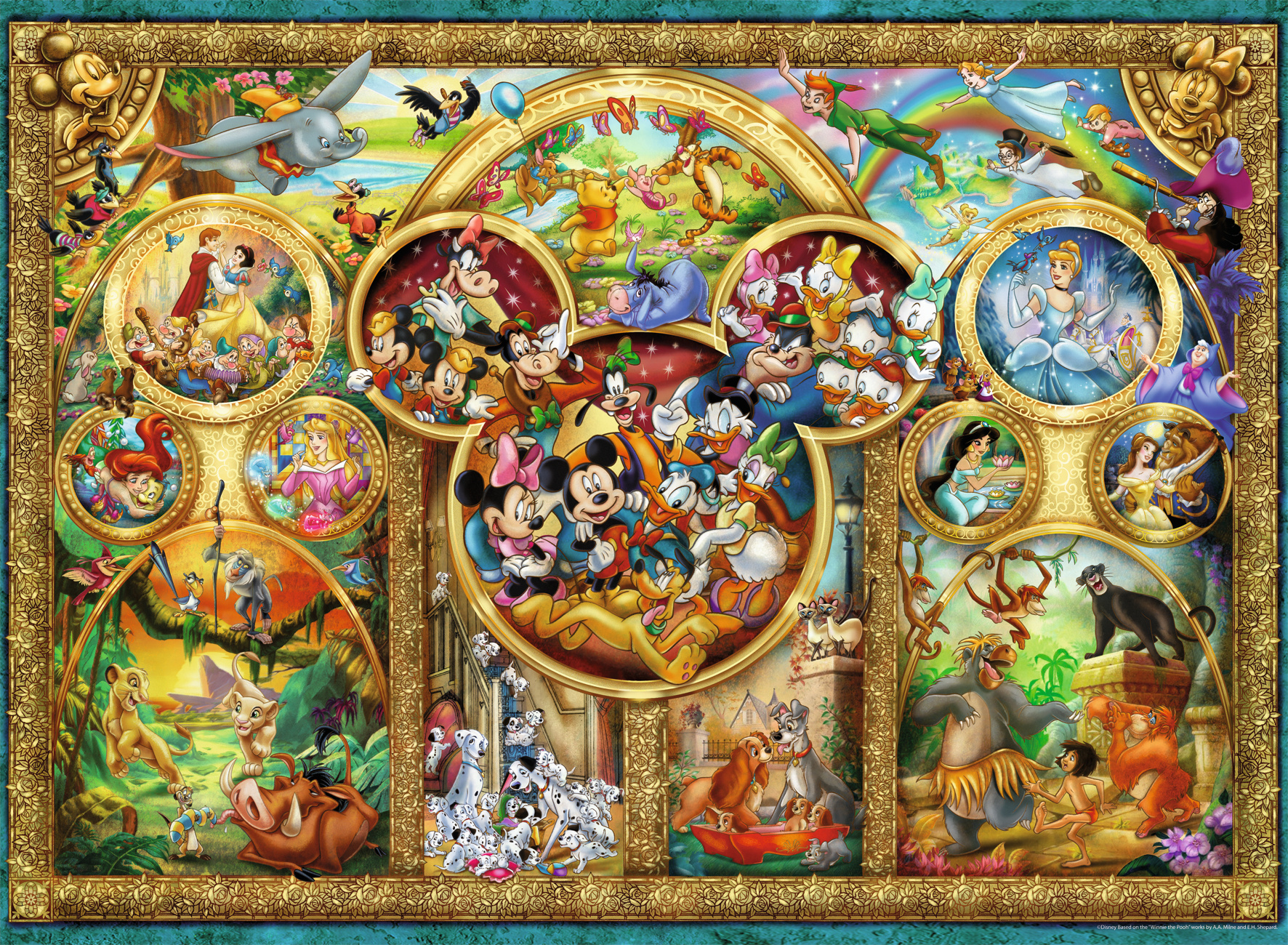 Puzzel (500stuks) - Disney - Famous Disney Klavertje Vier