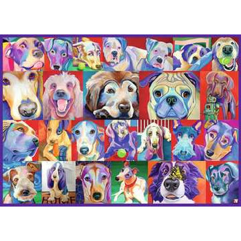 Ravensburger Puzzel (XXL) 500stuks - Kleurrijke honden