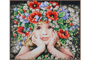 Verachtert Diamond Painting Kit - Meisje met bloemen