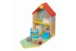 Peppa Pig - Houten familie speelhuis + Peppa figuur en accessoires