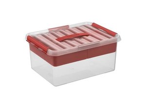 Sunware Q-line MultiBox 15L - transparant/rood