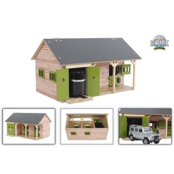 Kids Globe Paardenstal met 2 boxen en berging 1:32 - 34x22x19 cm