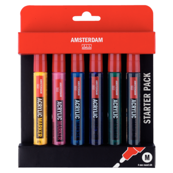 Talens Talens Amsterdam Acryl Marker M Basic Set - 6stuks