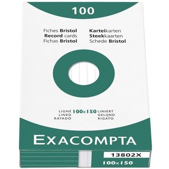 Exacompta Steekkaarten (100x150mm) gelijnd - wit