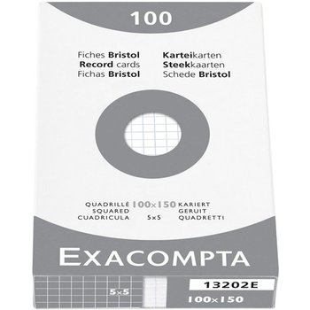 Exacompta Steekkaarten (100x150mm) geruit - wit
