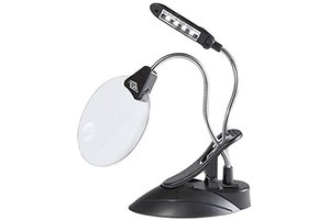 WEDO Bureau vergrootglas met LED-licht - zwart