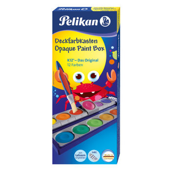 Pelikan Pelikan plakkaatverfdoos met 12 kleuren + tube wit