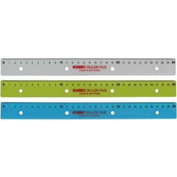 Kum Kum Lat RULER FILE - 30cm (geperforeerd voor in ringmap) - 1 exemplaar