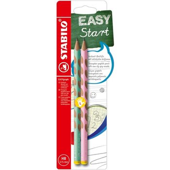 Stabilo Stabilo EASYgraph Pastel HB groen/roze - links/2stuks