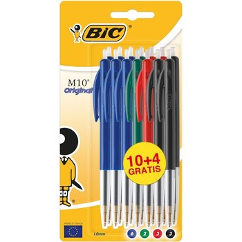 Bic BIC Balpen M10 Medium - assorti (10+4 gratis)