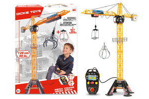 Dickie Toys R/C Mega kraan (120cm) met licht/geluid + accessoires
