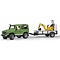 Bruder Land Rover Defender met aanhanger en JCB Mini-graafmachine