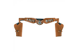 Cowboyholster dubbel Sheriff - bruin 125cm