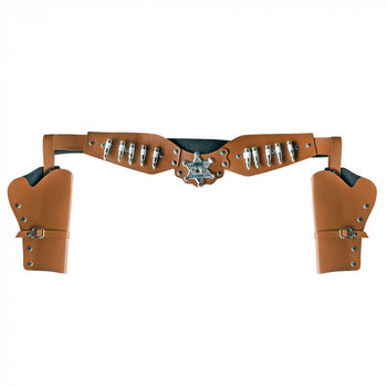 Cowboyholster dubbel Sheriff - bruin 125cm