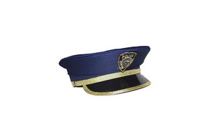 Politiepet (kind) - blauw met goud