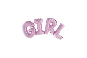 Ballonset (folie) - Letters GIRL - roze