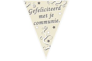 Vlaggenlijn "Gefeliciteerd met je Communie" - 5m/10vlaggen