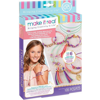 Make it Real Make it Real - Suede armbandjes met goudkleurige schakels