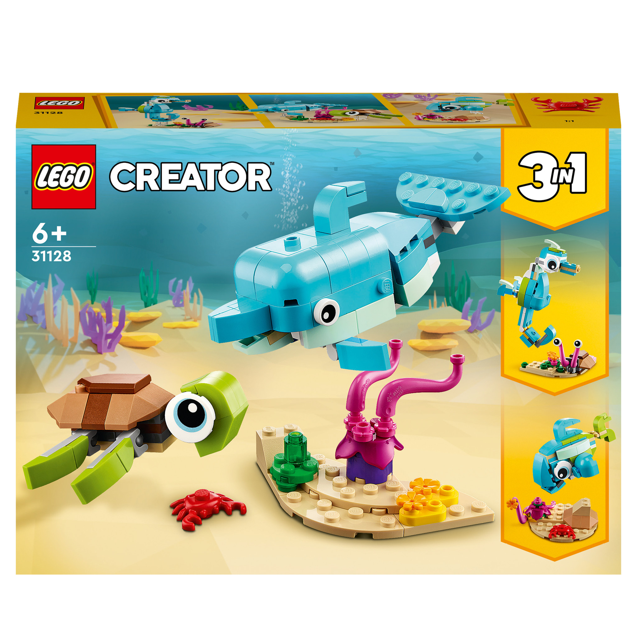 Misverstand draagbaar Kenmerkend LEGO Creator 3in1 dolfijn en schildpad set 31128 - t Klavertje Vier