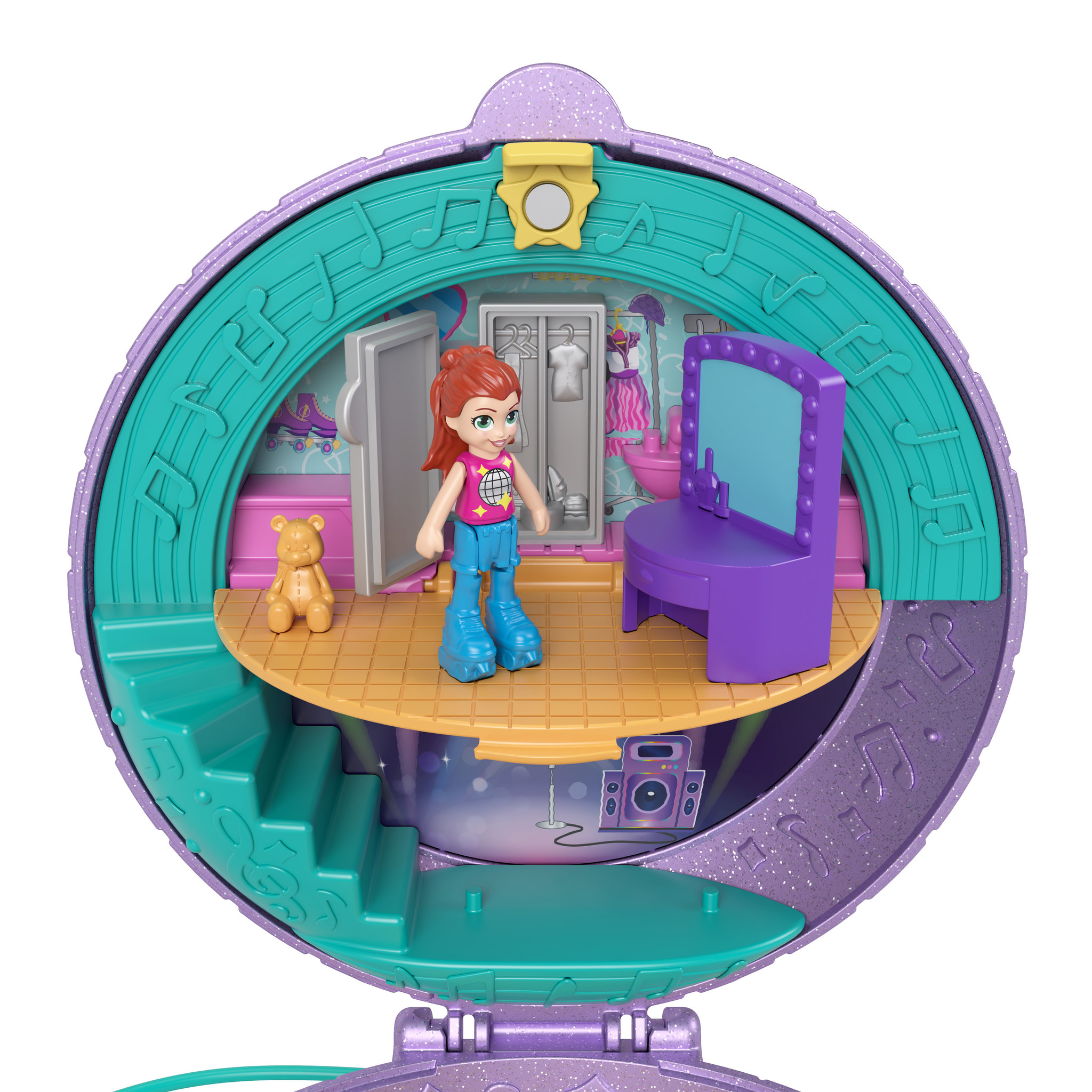Polly Pocket Geheime schuilplaatsen Sprookjesbos, met 3 Geheime vakken, 3 Accessoires, 1 Polly micropop en een Stickervel , GDK79
