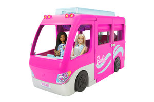 Barbie Barbie Camping - Droomcamper met zwembad, glijbaan & 60+ accessoires