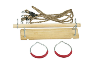 Schommelzitset hout met ringen en trapeze