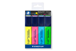 staedtler Tekstmarker Textsurfer Classic - 4stuks (geel/blauw/roze/groen) etui