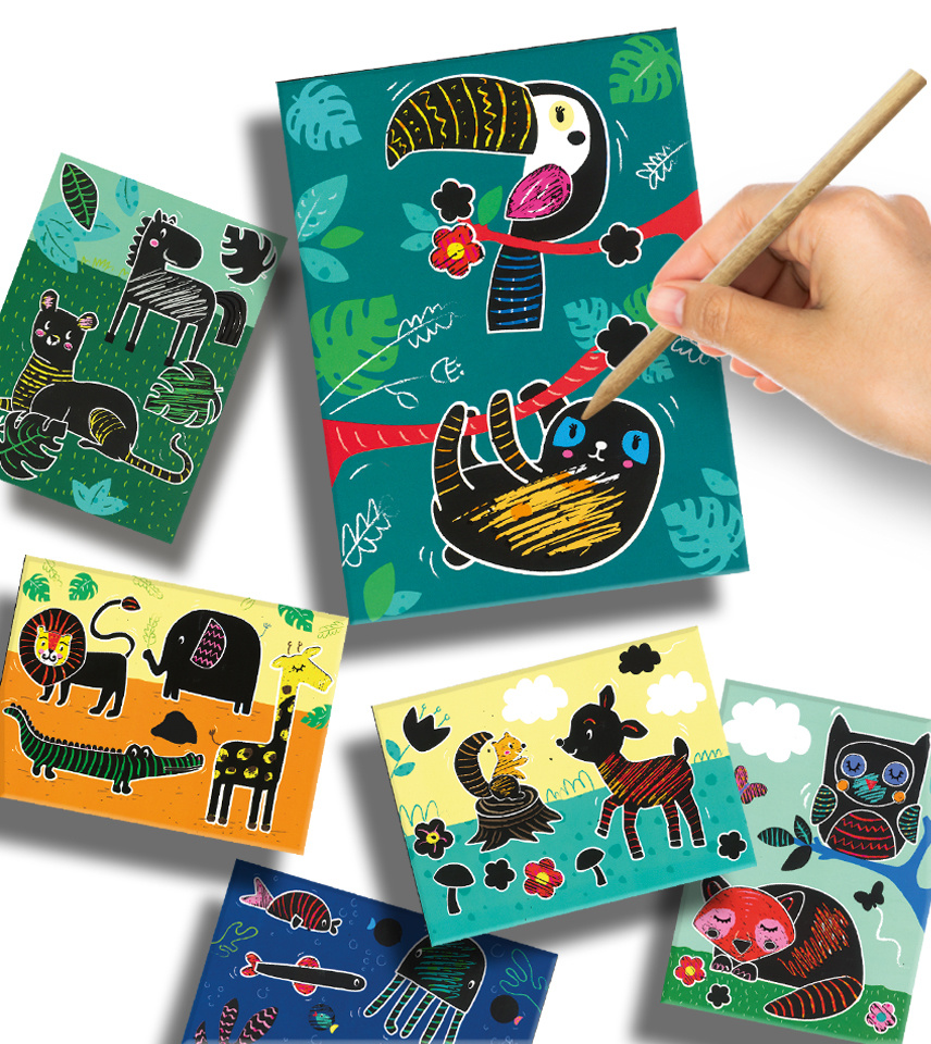 Scratch art (dieren) t Klavertje Vier