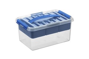 Sunware Q-line MultiBox 6L met inzet - transparant/blauw