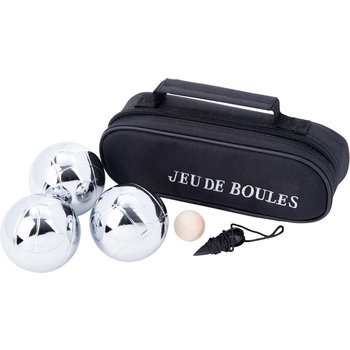 Engelhart Jeu De Boules set met 3 ballen in een zwarte tas met rits